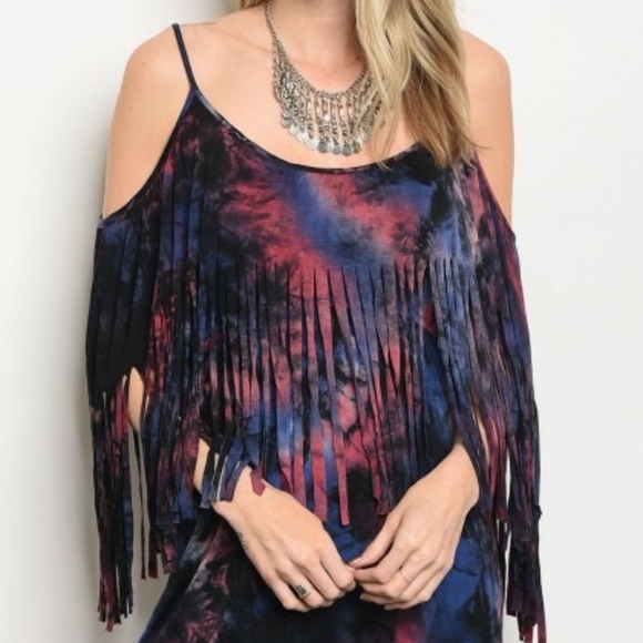 Sexy & Flirty Tie dye fringe dress! - Picture 2 of 8